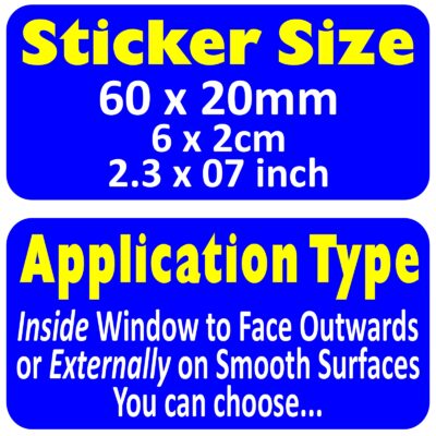 GPS tracker security stickers Size 60x20mm Internal and External Application