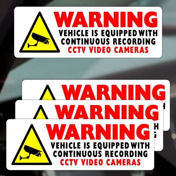 VC21 Stickers Continuous Camera Recording Vehicle Signs Equipped with Security Surveillance CCTV Monitoring Decals Cars Home Business Waterproof Durable Warning Labels - Image 2