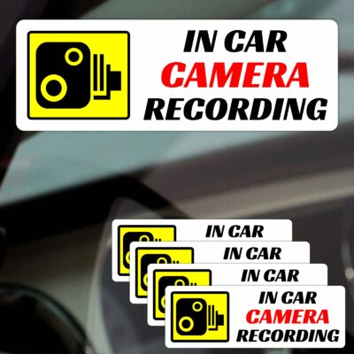 VC18 Stickers In Car Camera Recording Security CCTV Signs Warning Labels Go Pro Nextbase Dash Cam GoPro Vehicle Protection Secure Anti-Theft Deterrent Decals - Image 2