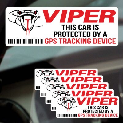 G31 Stickers Viper Warning On Board GPS Tracking Device Vehicle Signs Anti-Theft Tracker Protected Car Van Taxi Secure Security Installed Protection Safety Alarm Window Decals Labels - Image 2