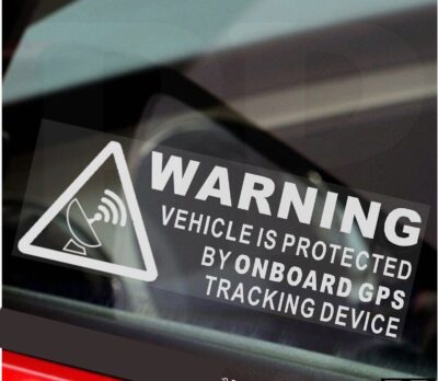 G2 Stickers Warning On Board GPS Tracking Device Tracker Vehicle Security Tracked Fitted Waterproof Car Window Decals Signs Anti-Theft Deterrent Van Truck Taxi Mini Cab Bus Coach Secure Safety Protection Protected Alarm Satellite Labels Notice