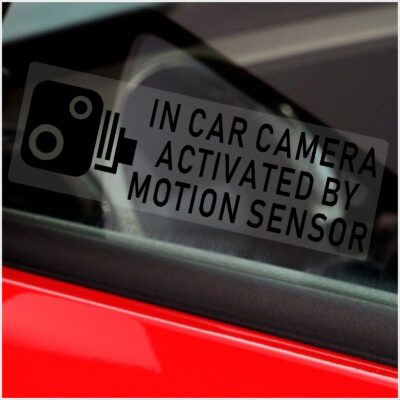 C49 Stickers In Car Camera Recording Activated by Motion Sensor Warning Signs Dash Cam Vehicle Security Dashcam Window Decals CCTV Anti-Theft Deterrent Van Taxi Cab Coach Secure Safety Labels Notice - Image 4