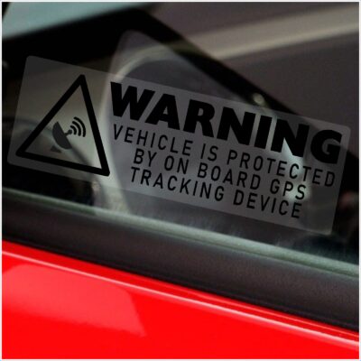 G2 Stickers Warning On Board GPS Tracking Device Tracker Vehicle Security Tracked Fitted Waterproof Car Window Decals Signs Anti-Theft Deterrent Van Truck Taxi Mini Cab Bus Coach Secure Safety Protection Protected Alarm Satellite Labels Notice - Image 4