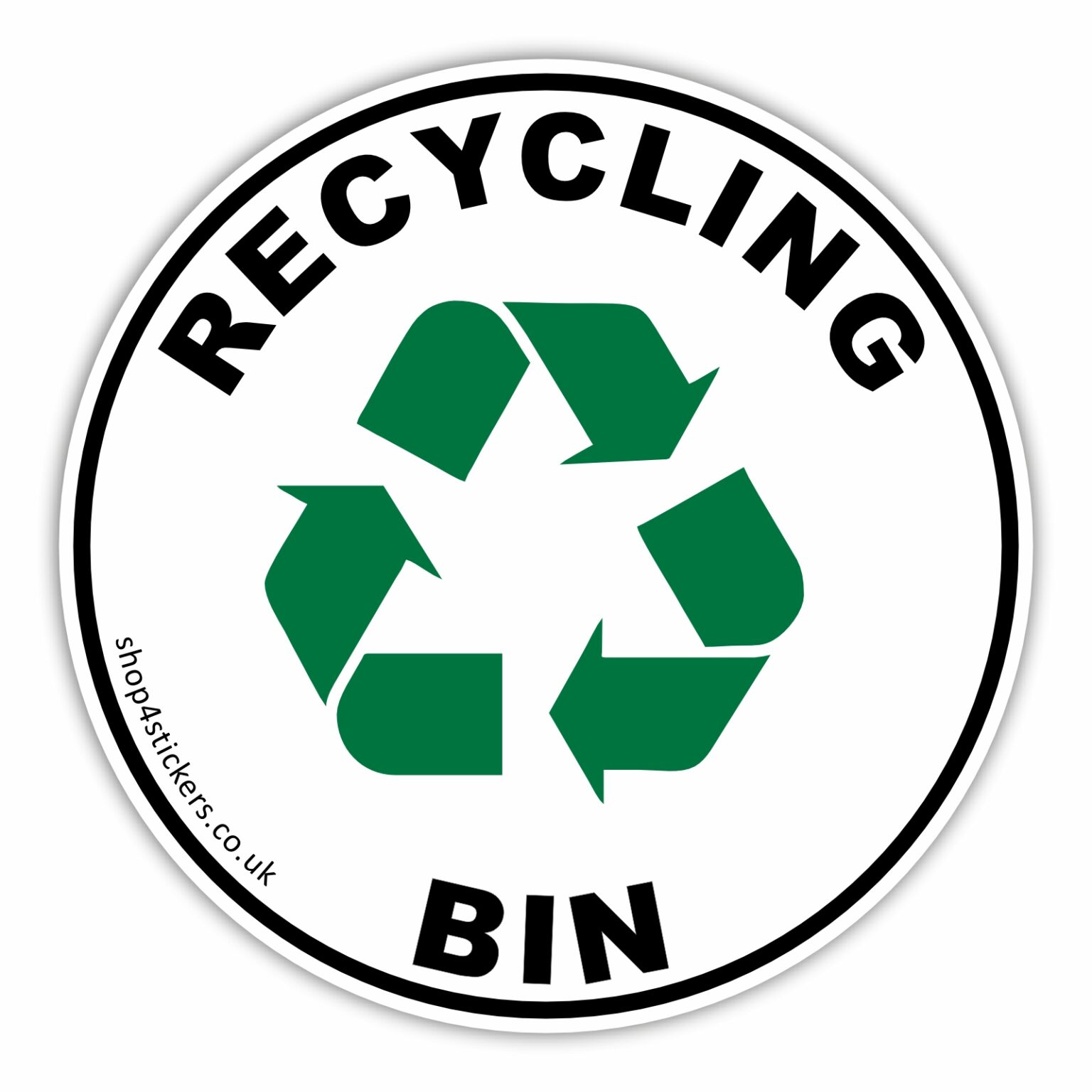 Recycling Bin Sticker – Eco-Friendly Round Recycle Label Sign