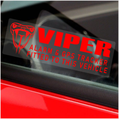 G17 Stickers Viper Alarm and GPS Warning Signs Vehicle Window Decals Tracker Security Tracked Tracking Device Fitted Car Anti-Theft Deterrent Van Truck Taxi Cab Coach Secure Safety Labels Notice - Image 3