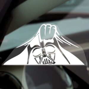 SW5 Sticker Sign Darth Vader Peeking Car Window Star Wars Helmet Anakin Skywalker Empire Force Dark Side Sith Vinyl Decal Truck Vehicle Reverse or External Bumper Label