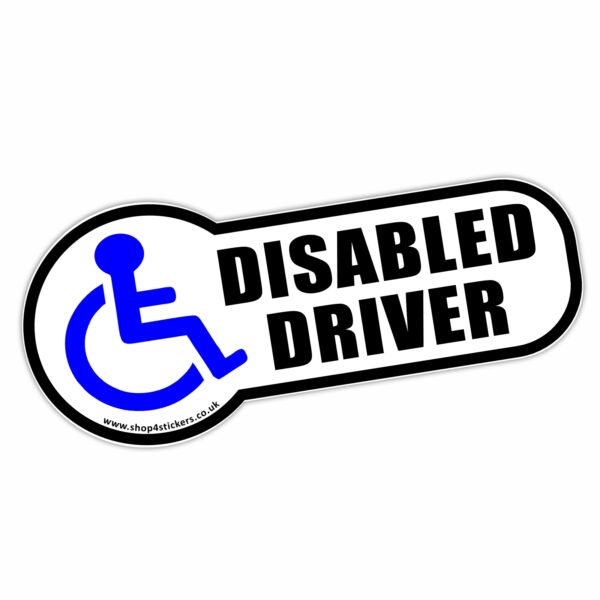 DF9 Sticker Disabled Driver Sign Disability Car Van Window Bumper Awareness Blue Badge Holder Notice Vehicle Decal Label Motability Handicap Accessible Parking