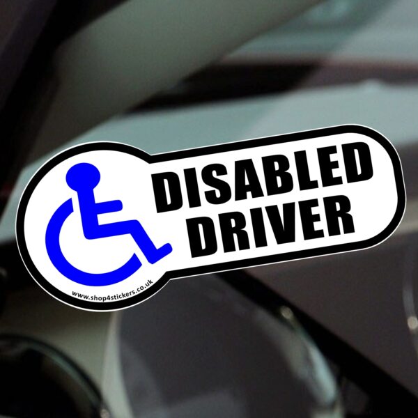 DF9 Sticker Disabled Driver Sign Disability Car Van Window Bumper Awareness Blue Badge Holder Notice Vehicle Decal Label Motability Handicap Accessible Parking - Image 3
