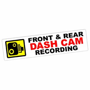 VC25 Sticker Front and Rear Dash Cam Recording Sign Camera View Security CCTV Warning Label Taxi HGV Bus Notice Surveillance Video Decal
