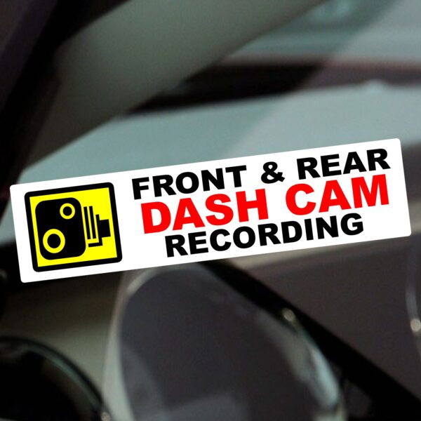 VC25 Sticker Front and Rear Dash Cam Recording Sign Camera View Security CCTV Warning Label Taxi HGV Bus Notice Surveillance Video Decal - Image 3