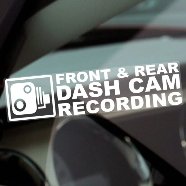 VC24 Sticker Front and Rear Dash Cam Recording Sign Camera View Security CCTV Warning Label Taxi HGV Bus Notice Surveillance Video Decal