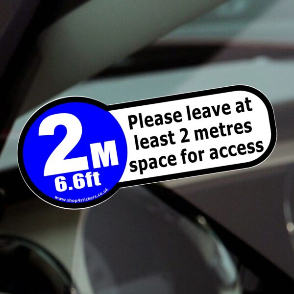 DF11 Sticker Please Leave at Least 2 Metres of Space for Access Sign Disabled Driver Car Window Door Disability Awareness Notice Vehicle Decal Label Motability Handicap Accessible Parking - Image 3