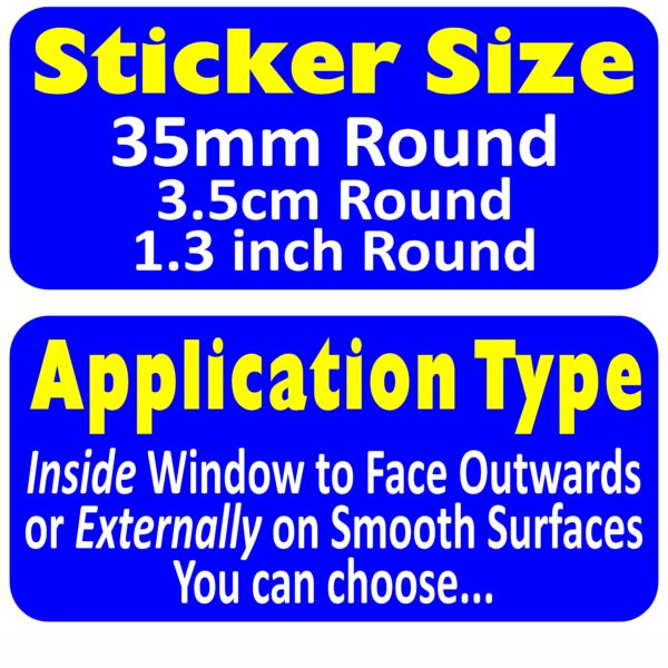 G47 Stickers Vehicle GPS Tracked Warning Car Bike Campervan Caravan Tracker Protection Decals Security Signs Safety Protected Secure Alarm Satellite Tracking Device Round Notice Labels - Image 2