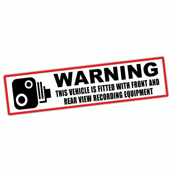 VC26 Sticker Warning This Vehicle is Fitted with Front and Rear Recording Equipment Sign Camera View Security CCTV Label Taxi HGV Bus Window Notice Surveillance Video Dash Cam Decal - Image 3