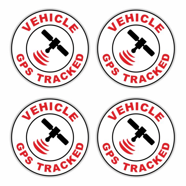 G47 Stickers Vehicle GPS Tracked Warning Car Bike Campervan Caravan Tracker Protection Decals Security Signs Safety Protected Secure Alarm Satellite Tracking Device Round Notice Labels