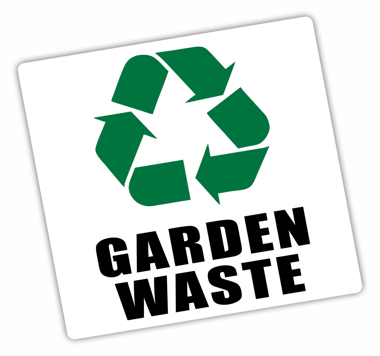 Garden Waste Recycling Green Bin Sticker Decal