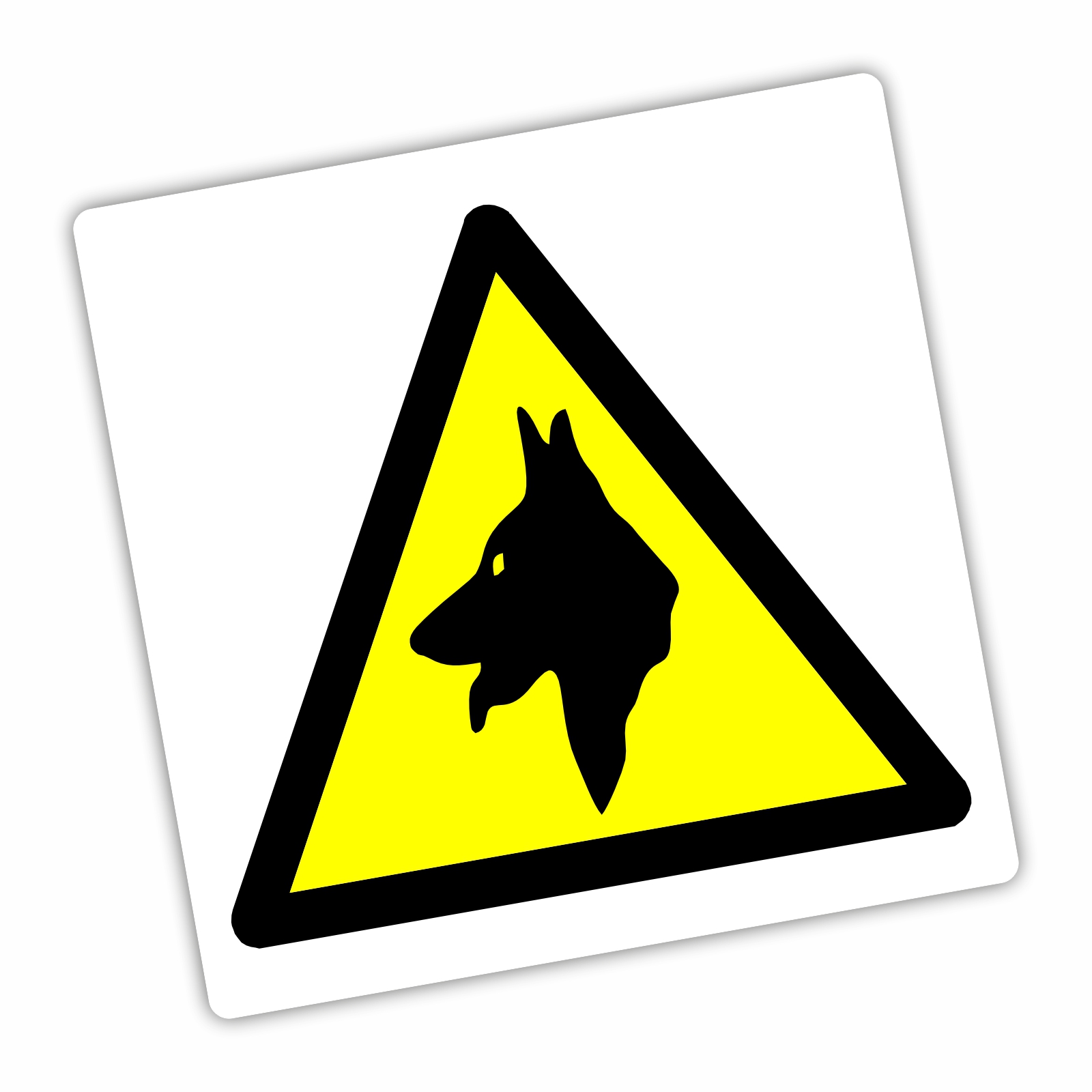 DW5 Sticker Caution Guard Dog Logo Only Sign Warning Decal This Property is Patrolled by Dogs Be Aware Beware Security Label Protected Safety